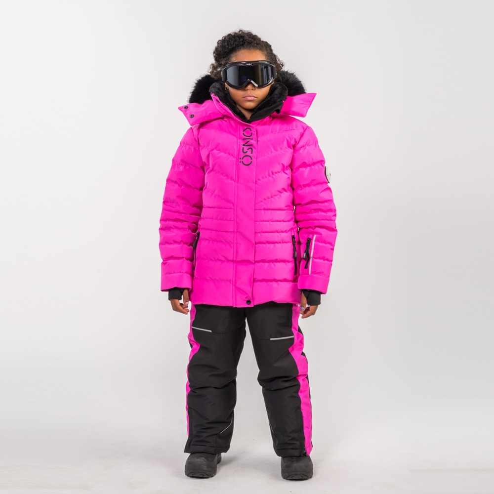 Ozno Pink and Black Ski Jacket